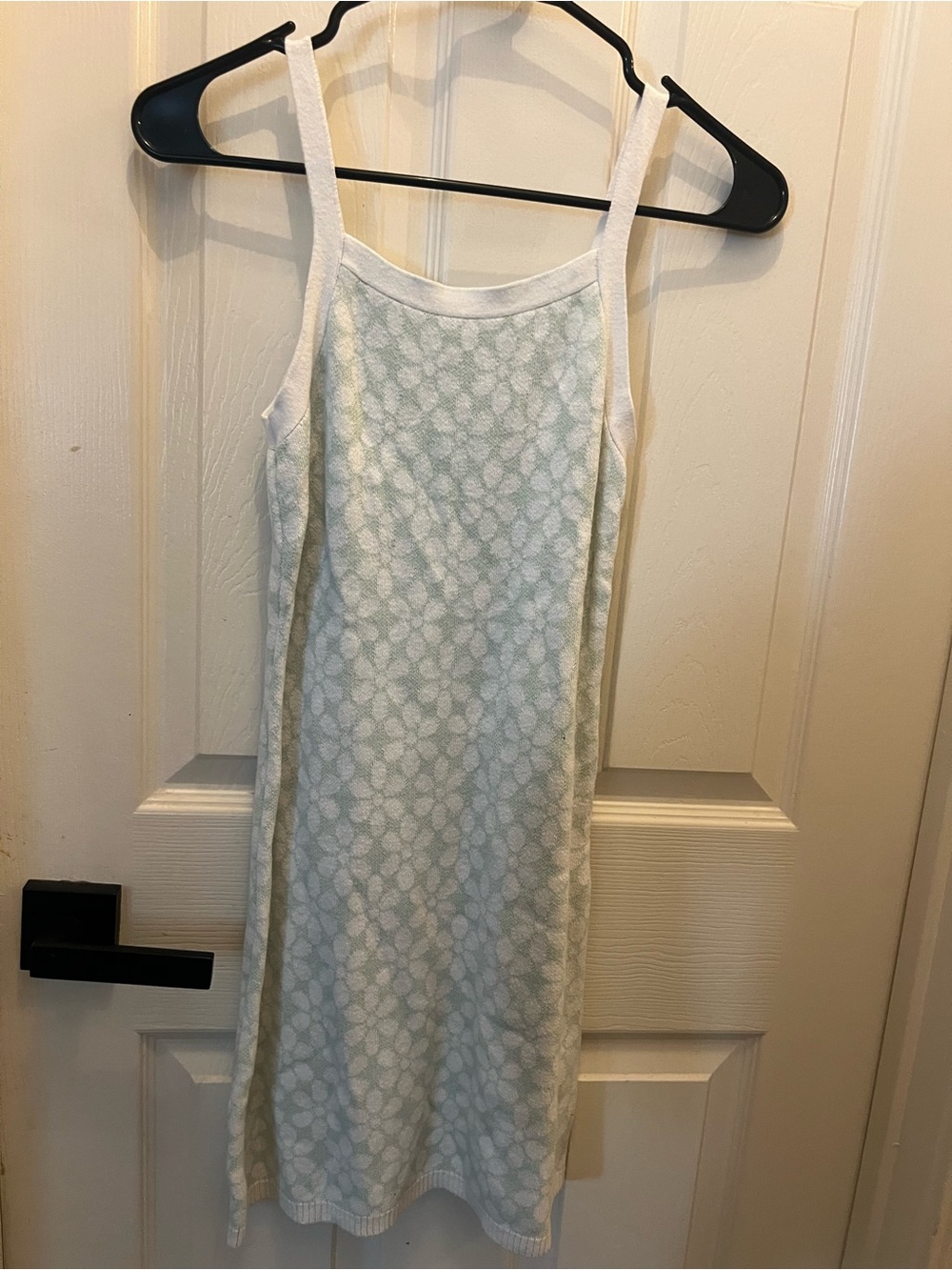 abercrombie kids White & Light Blue Lace-Pattern Slip Dress